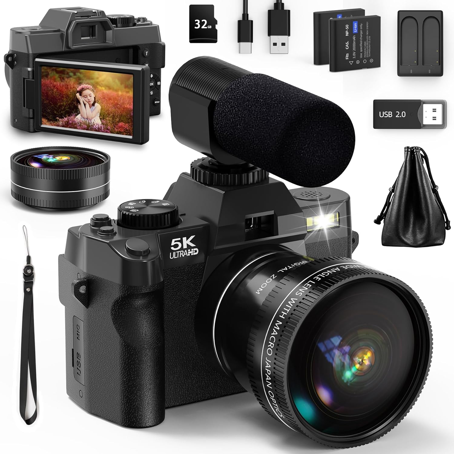 Korean Lifestyle App - NBD 5K&48MP Digital Camera with 52mm